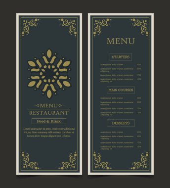 Süslü Ögelerle Lüks Menü Düzeni.