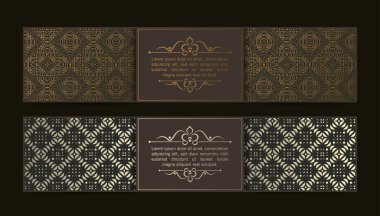 Vintage süs tebrik kartı vektör şablonu. Retro düğün davetiyesi, reklam ya da başka bir tasarım ve metin için yer. Süslü çerçeve ve şablon arkaplanı zenginleştirir.