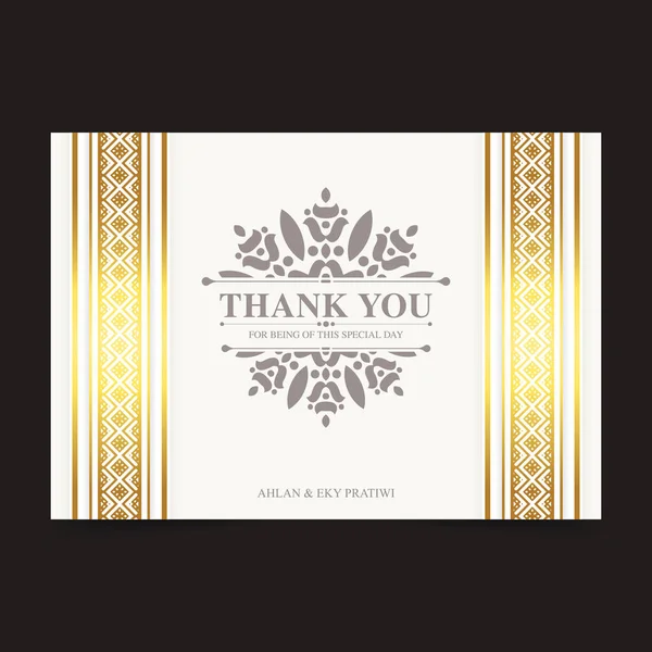古典的な金結婚式のカードありがとう — ストックベクタ