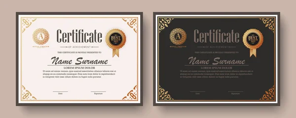 Certificat Réussite Meilleur Diplôme Attribution — Image vectorielle