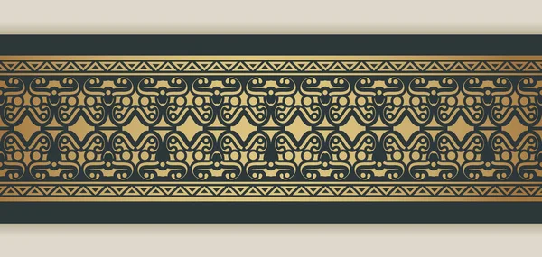 Элегантный Золотой Орнаментальный Шаблон Границы — стоковый вектор