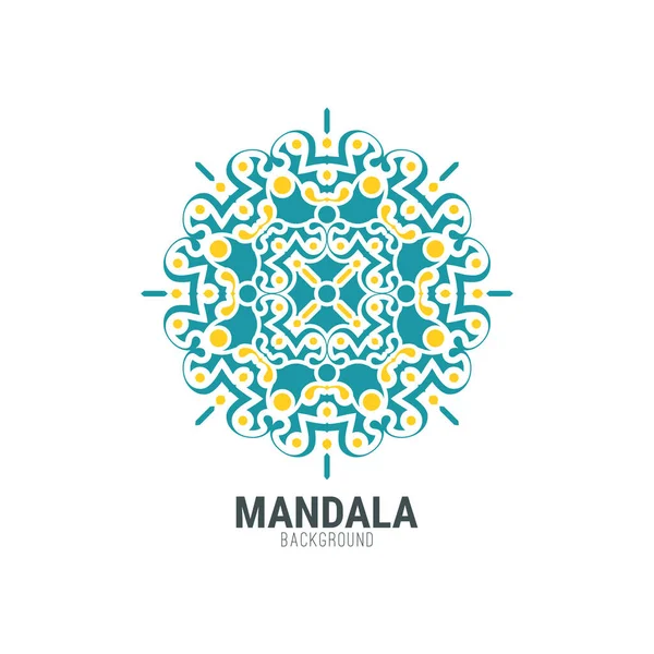 Mandala Ploché Pozadí Design Šablony — Stockový vektor