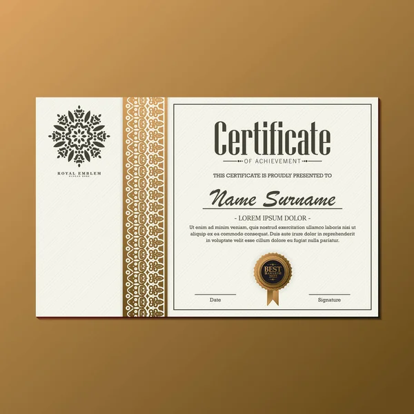 Certificado Logro Mejor Diploma Premio — Archivo Imágenes Vectoriales