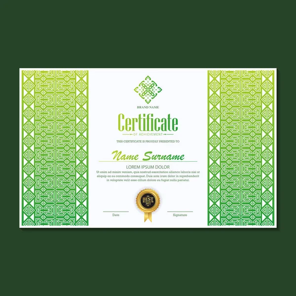 Achievement Certificate Best Award Diploma — Stock Vector