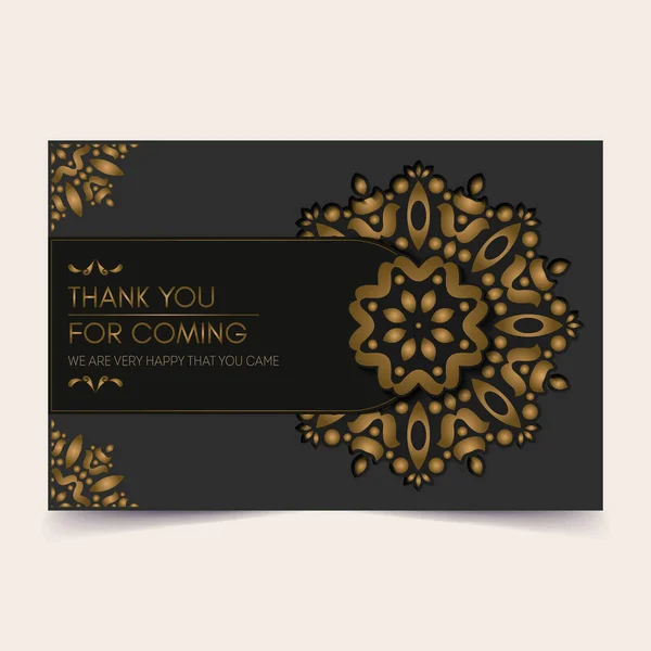 Luxury Mandala Thank You Wedding Card — Stock Vector