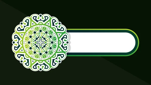 绿色曼陀罗装饰横幅设计 — 图库矢量图片
