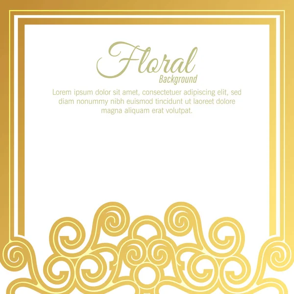 Fondo Floral Diseño Banner Dorado — Archivo Imágenes Vectoriales