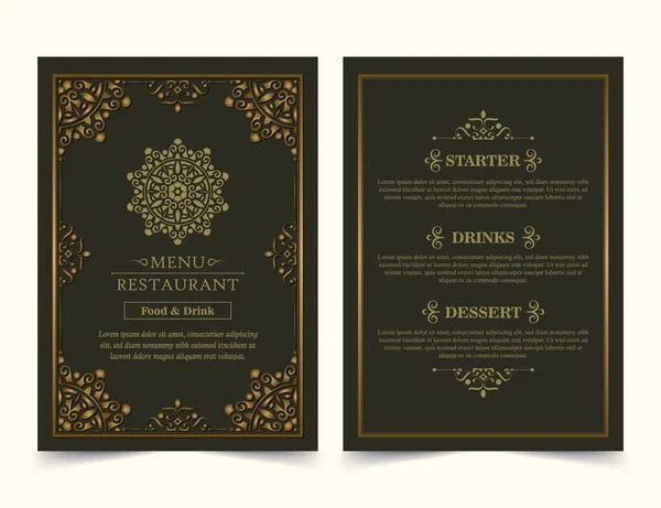 Elegant Restaurant Menu Cover Logo Ornament — Stock Vector