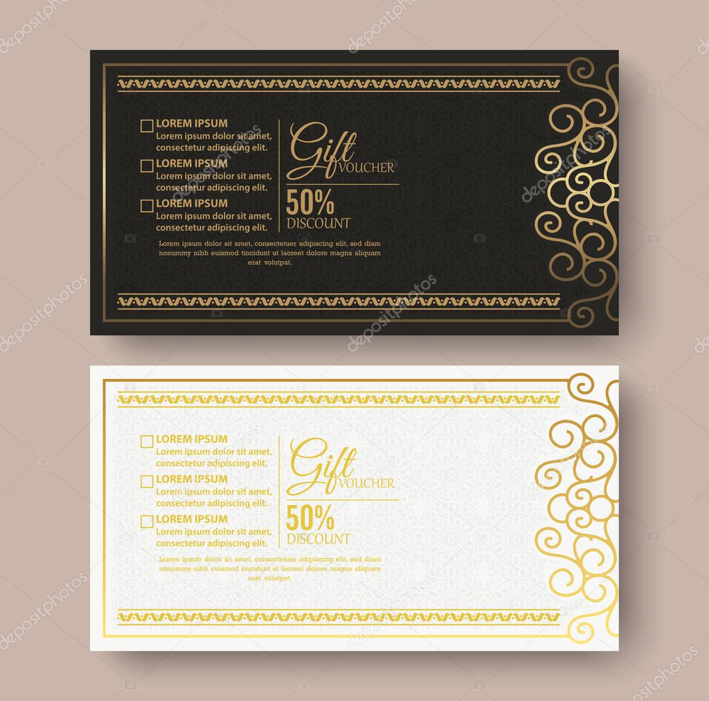 Menu restaurant luxury gift voucher design template
