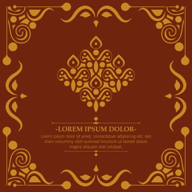 Vintage süsleme tebrik kartı vektör şablonu