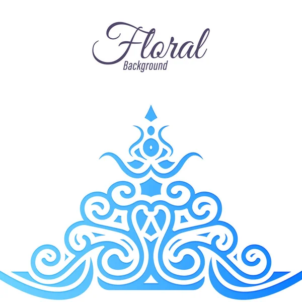 Fond Floral Dessin Bannière Bleue — Image vectorielle