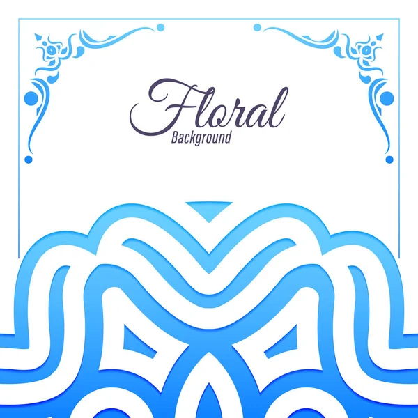 Fond Floral Dessin Bannière Bleue — Image vectorielle