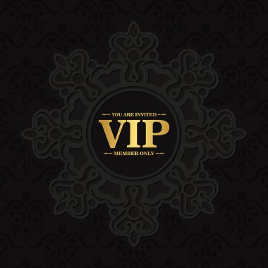 Süs dokusunda lüks, koyu renk VIP kartı.
