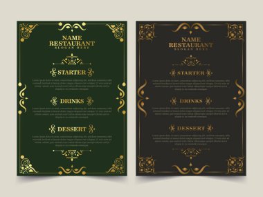 Logo süslemeli şık restoran menüsü kapağı