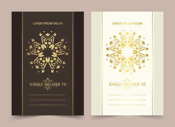 Luxury Ornament Border Decoration Invitation Card — Stock Vector