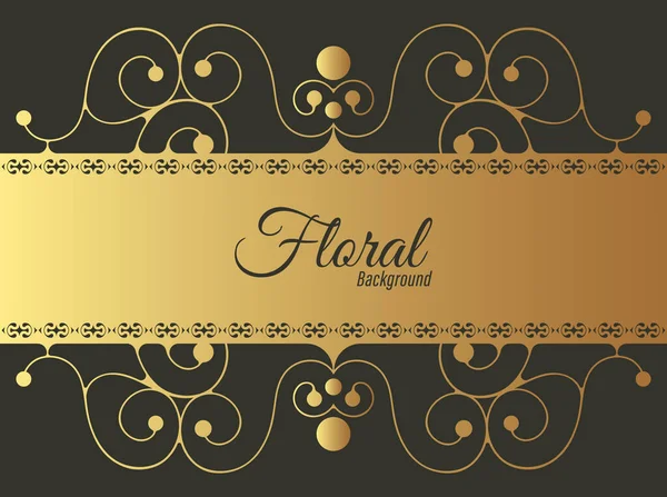 Luxury Gold Decorative Floral Frame Background — Stock Vector