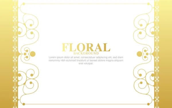 Gold Ornamental Blumenrahmen Dekoratives Design Poster — Stockvektor