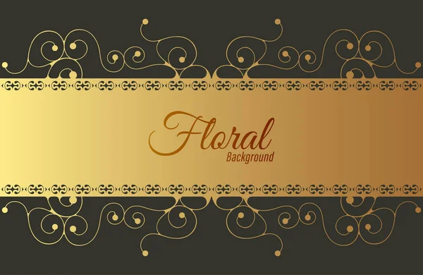 Fondo Marco Floral Decorativo Oro Lujo — Archivo Imágenes Vectoriales