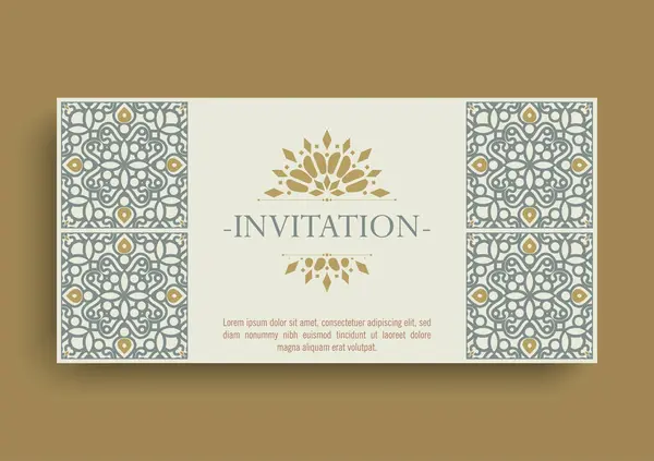 Carte Invitation Design Vectoriel Style Vintage — Image vectorielle