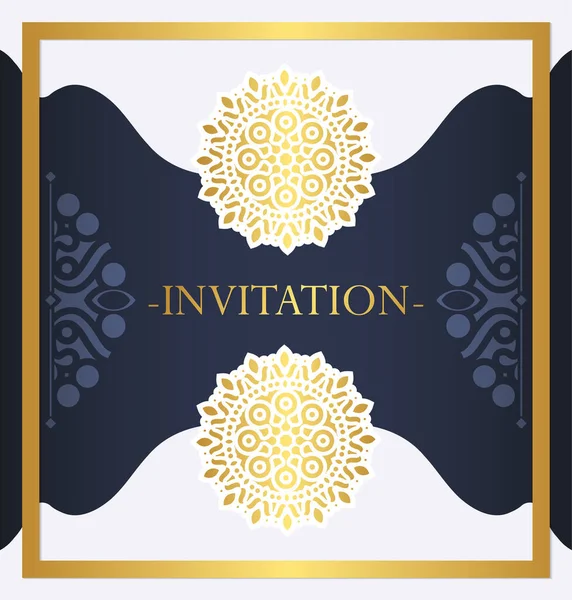 Élégante Invitation Style Mandala Bleu — Image vectorielle