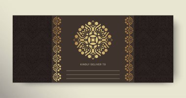 lüks altın amblem davetiye şablonu