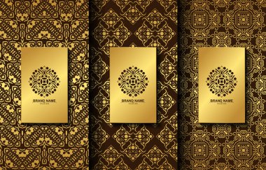 Kaligrafik vektör logosuna sahip lüks retro etiketler. Antika monogram koleksiyonu.