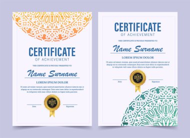 Gradient mandala award certificate template