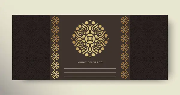 Luxus Gold Emblem Einladungskarte Vorlage — Stockvektor