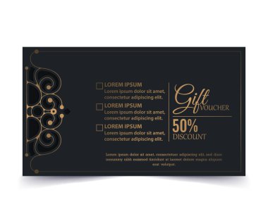 Menü restoranı lüks hediye çeki tasarımı şablonu