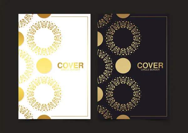 Luxury Gold Border Pattern Cover Template — Stock Vector