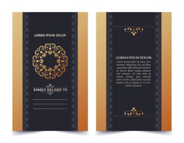 lüks altın amblem davetiye şablonu