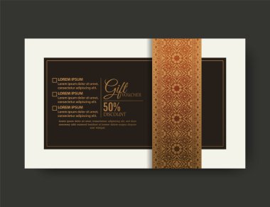 Menü restoranı lüks hediye çeki tasarımı şablonu