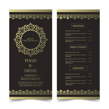 Süslü Ögelerle Lüks Menü Düzeni