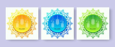 Colorful Ramadan kareem card template