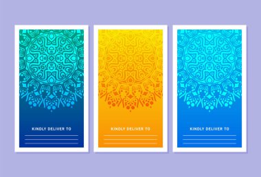 Renkli mandala davet kartını ayarla