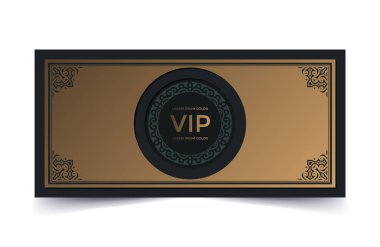 Süs dokusunda lüks, koyu renk VIP kartı.