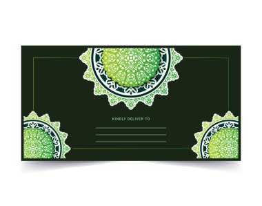 yeşil mandala kartvizit daveti klasik tarz