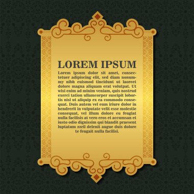 Lüks kaligrafi süsleme çerçeve tasarımı