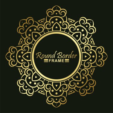 Lüks Altın yuvarlak çiçek çerçevesi tasarımı