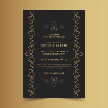 Lüks Davet kartı vektör tasarımı vintage biçimi