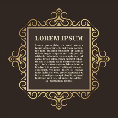 Lüks kaligrafi kare çerçeve çizgisi