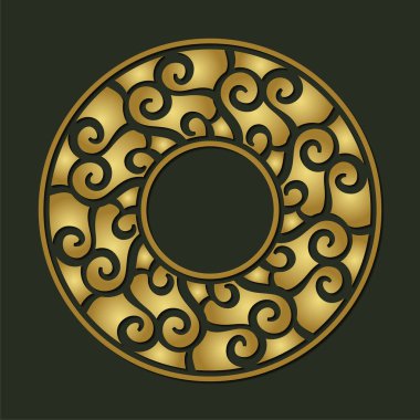 Lüks Altın yuvarlak çiçek çerçevesi tasarımı