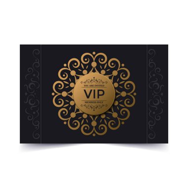Süs dokusunda lüks, koyu renk VIP kartı.