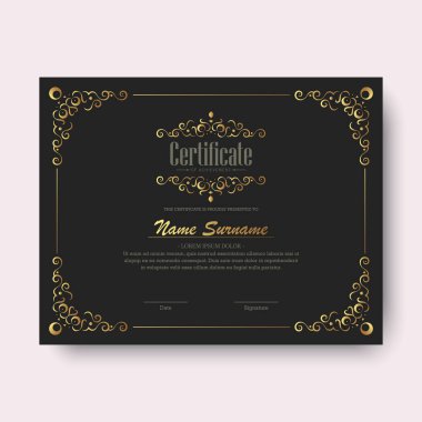 Lüks başarı sertifikası En iyi ödül diploması tasarımı