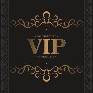 Süs dokusunda lüks, koyu renk VIP kartı.