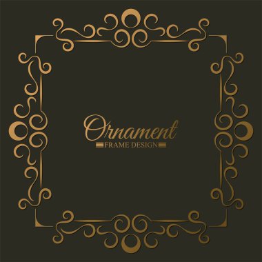 Zarif altın dekoratif çerçeve tasarımı arka planı