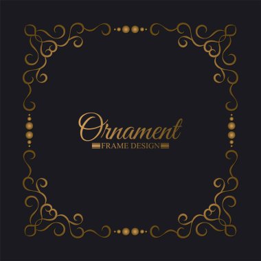 Zarif altın dekoratif çerçeve tasarımı arka planı