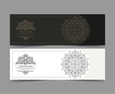 Mandala tasarımı ile dikey arkaplan kartı