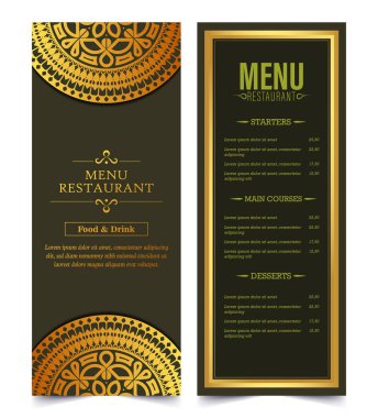 restaurant menu cover with mandala
