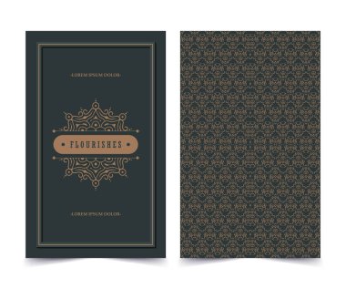 Vintage süsleme tebrik kartı vektör şablonu